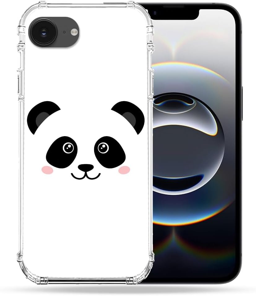Cokitec iPhone 16e White Animal Panda Reinforced Case Cover