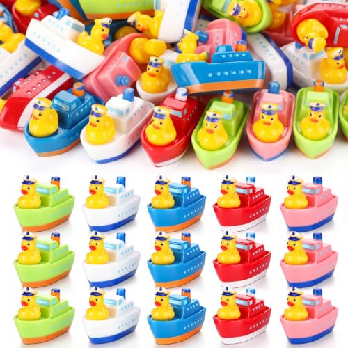 Weysat 60 Pcs Mini Resin Sailor Cruise Ducks with Hats