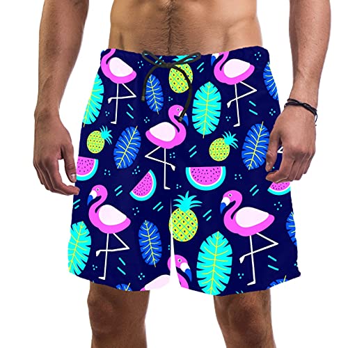 Short de bain pour homme Blue Flamingo avec doublure maille anti-frottement confort M