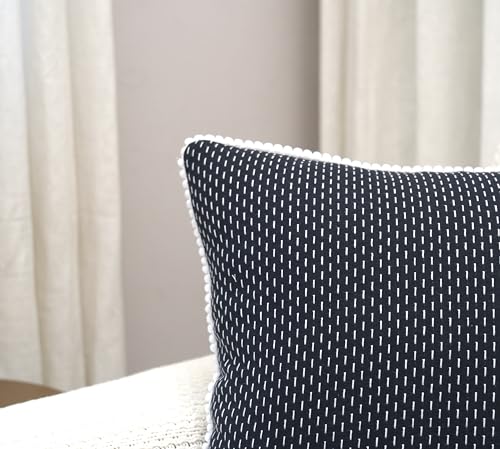 Image of mosey Cushion Covers 22 inch x 22 inch | Set of 3 | 100% Cotton Theme Cushion Covers Cushion Covers 22x22 Black