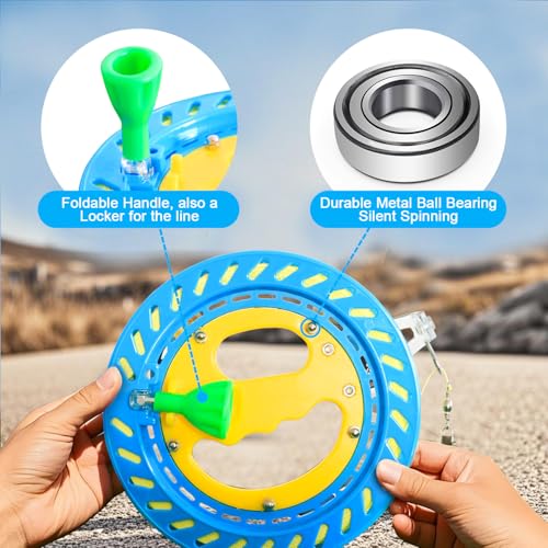 Xida Kite String Reel Winder for Adults - 1000FT High-Strength Kite Flying Line with Smooth Spool & Tangle-Free Design for Ultimate Outdoor Flying Experience, 7.1 Inch - Thumbnail 5