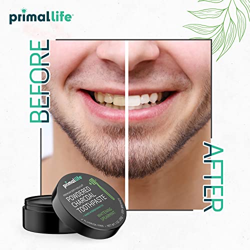 Primal Life Organics - Dirty Mouth Toothpowder, Activated Charcoal Tooth Cleaning Powder, Essential Oils With Kaolin & Bentonite Clay, Good For 200+ Brushings, Organic, Vegan (Black Spearmint, 1 Oz) #TOP3