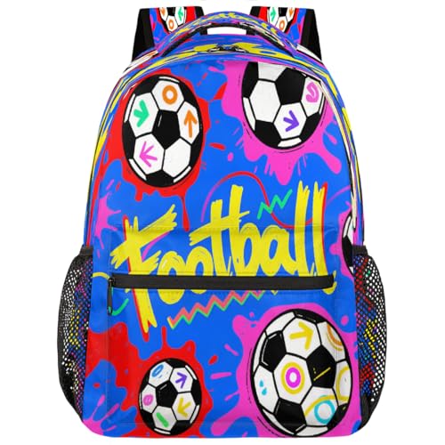 Mochila escolar unisex de fútbol ligera para secundaria y universidad