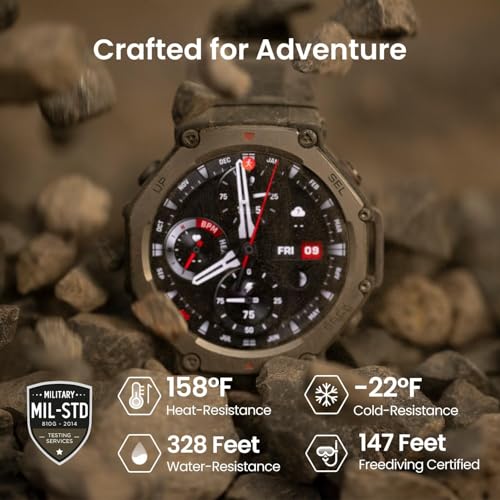 Amazfit T-rex 3 48mm smartwatch, tela de 1,5 polegadas, 10atm à prova d'água e GPS, 170 modos de fi