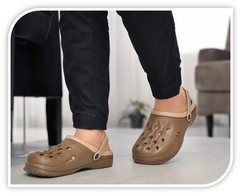 Image of BADLAV Mens Men's Lightweight Classic Clogs || Sandals with Adjustable Back Strap for Men (M-301) Clog