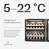 KLARSTEIN Rhone 36 Duo Cantinetta Vino - 36 Bottiglie, Doppia Temperatura, 5-22°C, LED, Protezione UV, Push-to-Open, Silenziosa, Nero