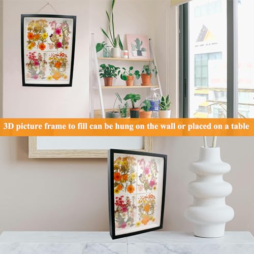 Miniatura 5 de Marco De Fotos 3d Para Rellenar, En Madera A4, Con Panel Acrílico Transparente, Marco Para Objetos Más Profundo Para Fotos, Flores, Recuerdos, Obras De Arte De Bricolaje Negro