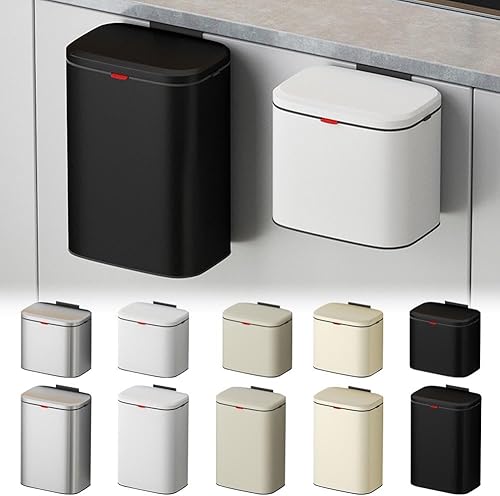 Miniatura 2 de Cubo de basura colgante de compost para cocina, 48L1.052.11 galones de acero inoxidable con tapa para encimera y debajo del fregadero, 2 en 1,