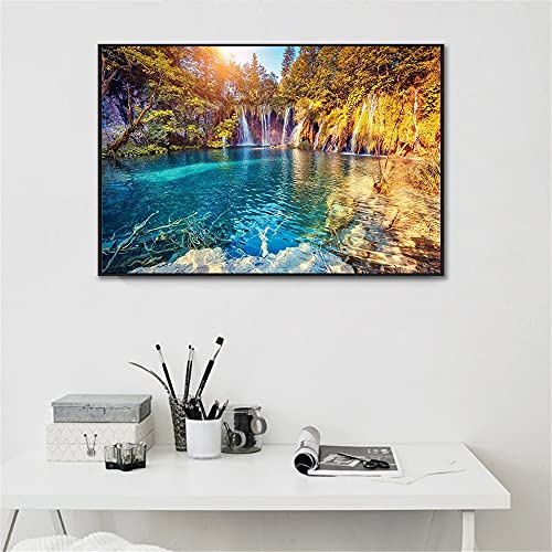 Peinture diamant 5d complet coucher de soleil grand format 70x160 cm