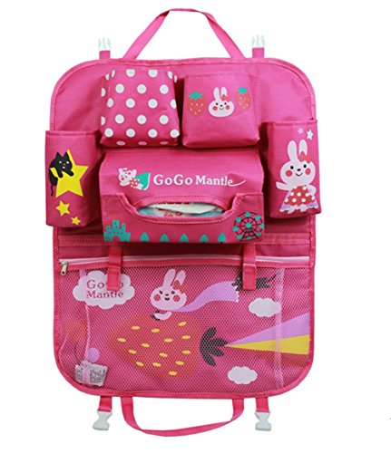Pormow Cartoon Copri schienale Organizer da auto, con Borsa frigo, con varie tasche