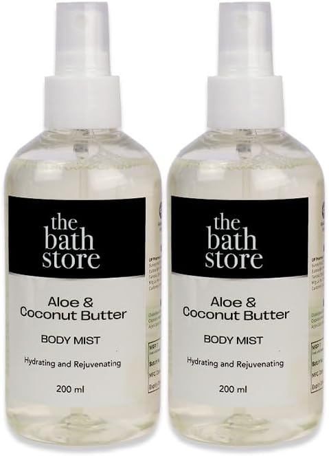 Aloe Butter & Coconut Butter Body Mist - Refreshing Fragrance (Women and Men) | Long-Lasting Scent - 200ml (Pack of 2)