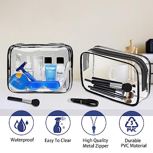 16 Pieces Clear Makeup Bags Bulk