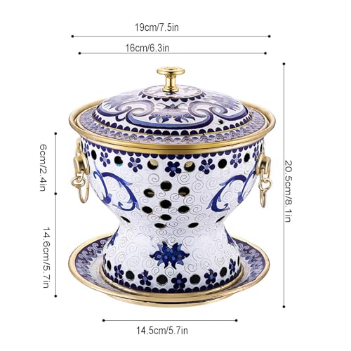 Olla Caliente Cloisonne de Cobre Estilo Beijing Tradicional miniatura 6