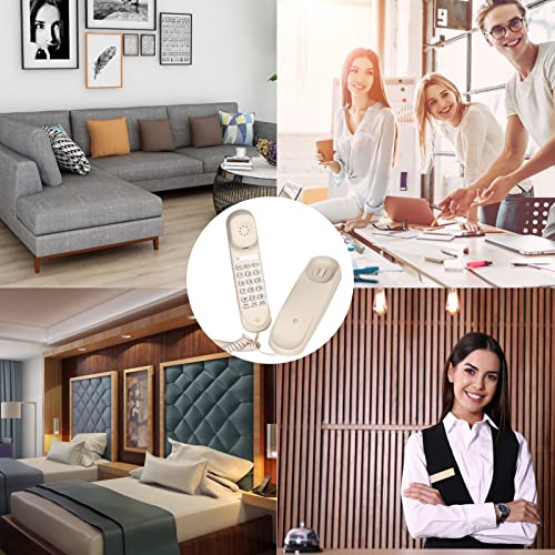Mini Corded Telephone, Landline Telephone For Home No Ac Power Required, Number Card, Wall Mountable Desk Table, Office, Hotel, Bank Call Center #TOP5