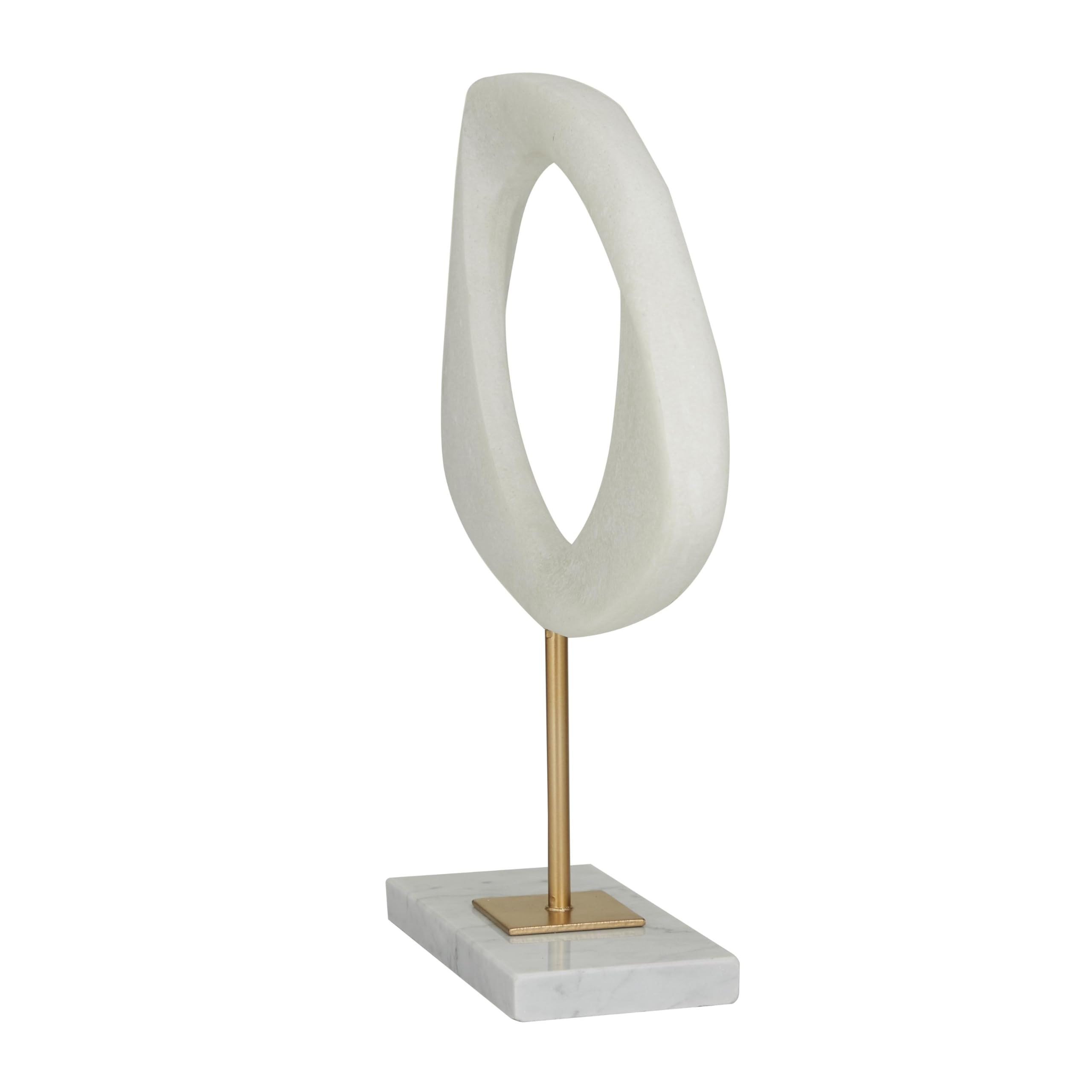 Deco 79 Sculpture, Pierre Artificielle, Blanc, 30,5 x 7,6 x 33 cm