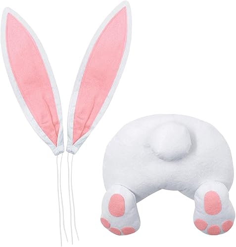 Generic Decoración de puerta de Pascua, suministros de corona de conejo, bricolaje con orejas, decoración de primavera para colgar en la pared al