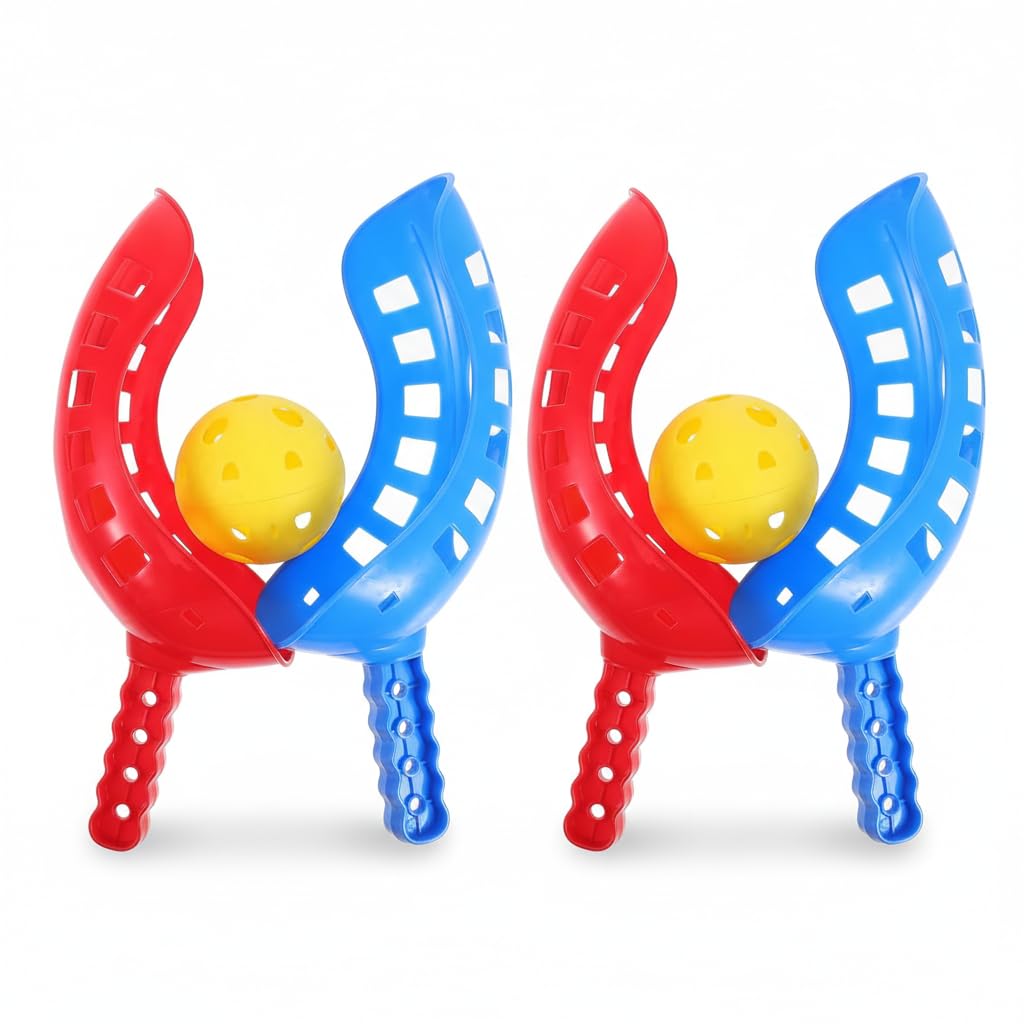 Scoop Ball Game Classic Scoop Ball Catcher Toss with 4pcs Transmitter 2pcs Balls for Outdoor Sports Beach Activity