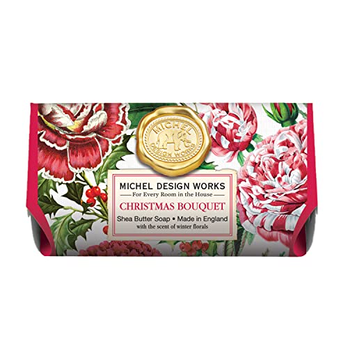 Image of Michel Design Works Large Bath Soap Bar, Christmas Bouquet