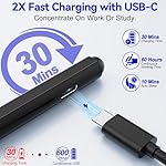 Surface Pen - Surface Pro Pen Stylus for Surface Pro 11/9/10/8/X/7/6/5/4/3, USB-C Fast Charge, Draw or Write Like on Paper, Surface Pro 11 Copilot Pen for Surface Go 2/3/4/Book/Laptop/Studio - Image 5