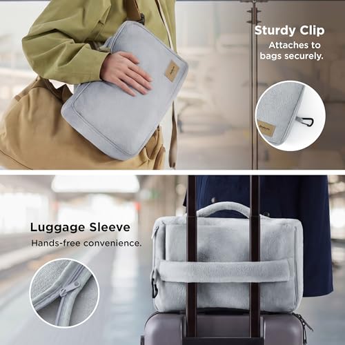4-Pc Bedsure Travel Blanket Set w/ Inflatable Neck Pillow, Eye Mask and Storage Bag (Grey) 9.99 + Free Shippin + 50% Off Code F476BBDE - image 5