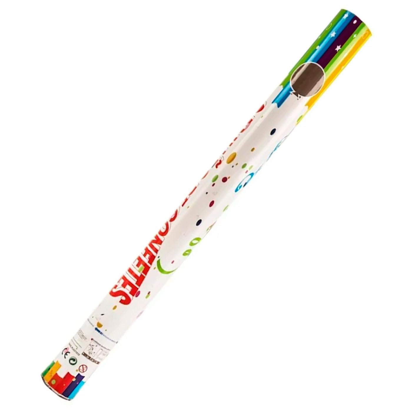 Tradineur Lot de 12 canons à confettis multicolores à air comprimé, popper, cracker de confettis colorés, anniversaire, mariage, fête, célébration, 60 cm, modèle aléatoire