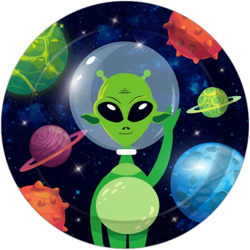 Miniatura 4 de CC HOME Servilletas de papel de cumpleaños de alienígena, juego de vajilla desechable para baby shower, suministros de fiesta de pañuelos, juegos de