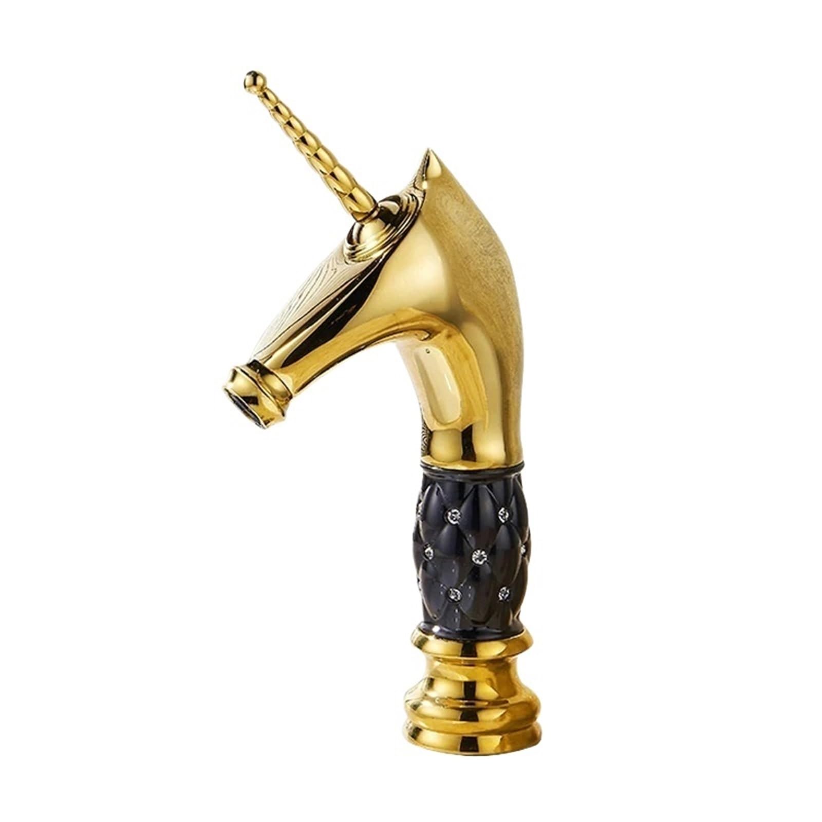 Mkyyioed Color3 Bathroom Taps Brass Animal Shape Bathroom Mixer Tap Deck-Mounted Basin Sink Faucet With Ceramic(Color3)