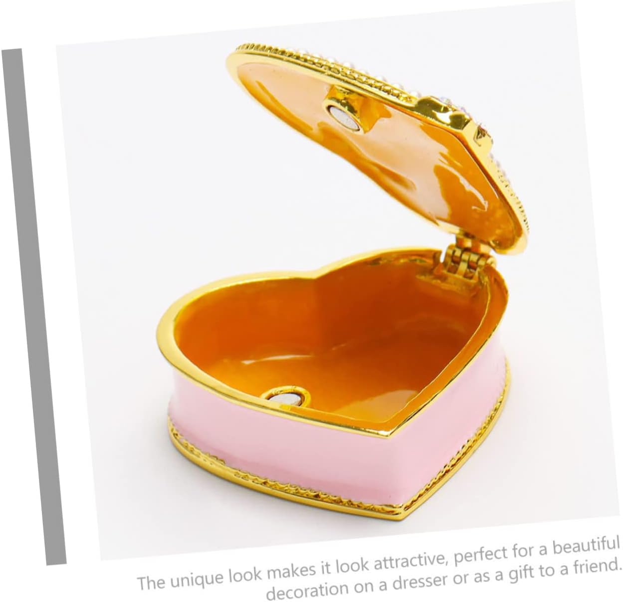 Box Bowknot Jewelry Necklace Jewelry Organizer Jewelry Holder Earring Storage Case Wedding Ring Holder Heart Shaped Earrings Decoration Storage Case Jewelry Rack Love Travel Alloy/226 (Color : Pink/7 image 3