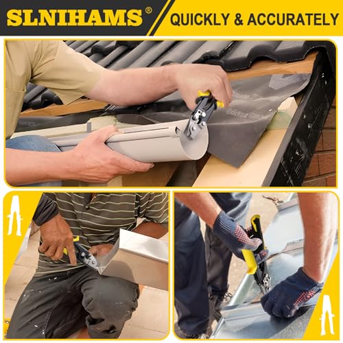 SLNIHAMS Snap Lock Punch Tool for Sheet Metal, 9”Gutter End Cap Crimper Tools for Vinyl and Aluminum Siding, End Cap Crimper, Vinyl Siding Tools for Sheet Metal Ccorner Notcherl