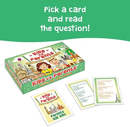 Fun Kids Game Family Game Card Game Quiz for Kids | Kids vs Parents Cities of the World Ages 7+
