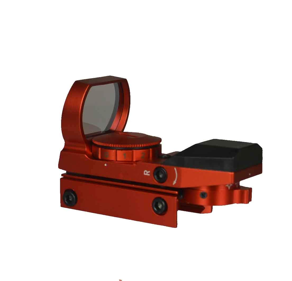 TWP Reflex Dot Sight Scope, Red and Green Illumination and 4 Reticles, Weaver Picatinny Rail Mount Aluminum Structure Anodized Red