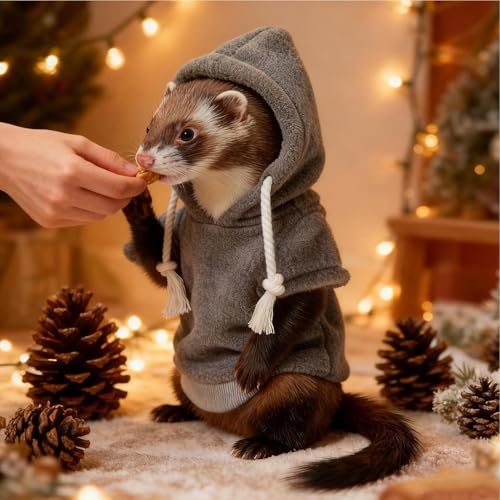 Traje de hámster y hurón con arnés para sudadera de conejo y gato 7