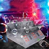 Máquina de Burbujas de Humo 3 en 1, Control DMX 512, máquina de Burbujas Profesional, Mango portátil para Fiestas, Bodas, Discoteca, escenarios, Navidad, Negro