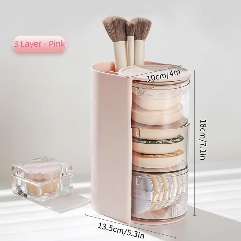 Aufbewahrungsregal für Haar-Accessoires – dreilagiges, transparentes Schmuck-Aufbewahrungsregal, um 180 Grad drehbarer Make-up-Display-Ständer, Haarspangen-Aufbewahrungsregal für