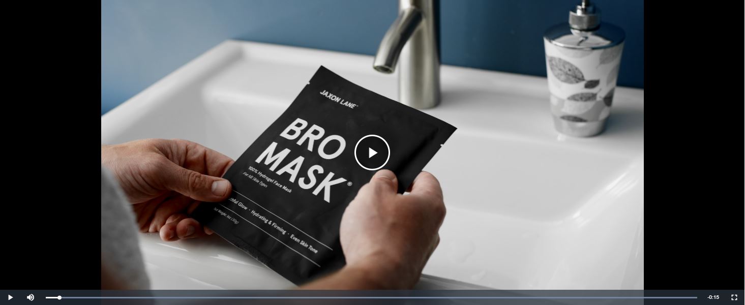 JAXON LANE BRO MASK Premium Korean Face Mask for Men (4 x 1 Pack) - Anti Aging Sheet Masks w/Hydrogel, Vitamin C, Hydrolyzed Collagen, & Hyaluronic Acid - Perfect Skin Care for Men