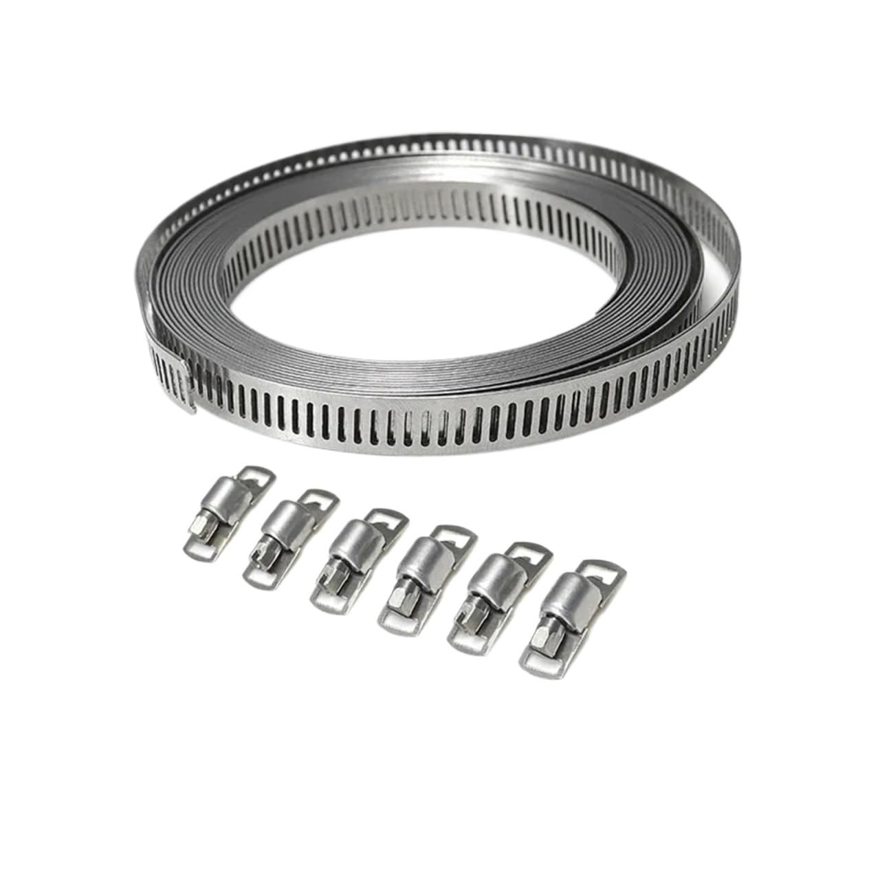3Set Adjustable Large Hose Clamps Worm Gear Stainless Steel Clamp with Fasteners Automobiles Accessories and for Tube
