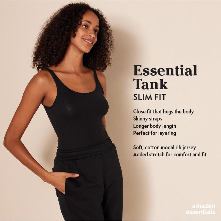 Amazon Essentials Women's Slim-Fit Thin Strap Tank Top, Pack of 22