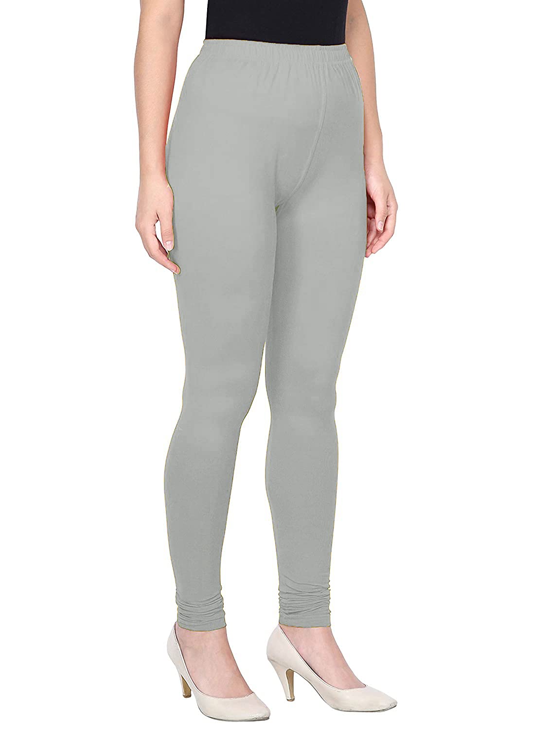 Shasmi Women's Stretch Leggings Com Chudidar Grey Light 95_Steel M