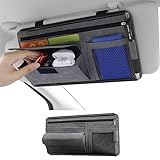 Ysemco 車用 サンバイザーポケット サングラスポケット カード収納 小物など収納可能 多機能 車内収納用品 (グレー)