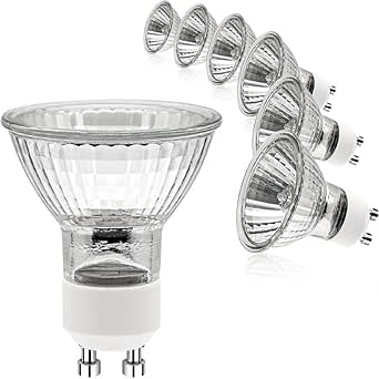 ETUOLMP GU10 Halogen Bulbs 2 Pin, 6 Pack Warm White Dimmable GU10+C ...