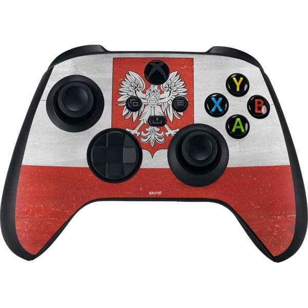 Skinit Decal Gaming Skin Compatible with Xbox Series X Bundle - Poland Flag Distressed Design