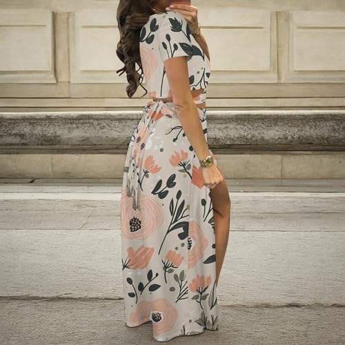 Image of MESLIMA Two Piece Dresses Sets for Women Summer Boho Maxi Dresses