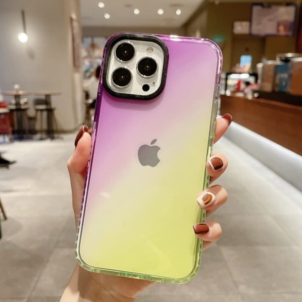 Coque en TPU Transparent dégradé antichoc VioletJaune pour iPhone - 8