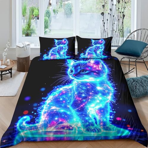 Housse de couette chat 3D multicolore pour transformer l'ambiance d'une chambre d'ado - 2
