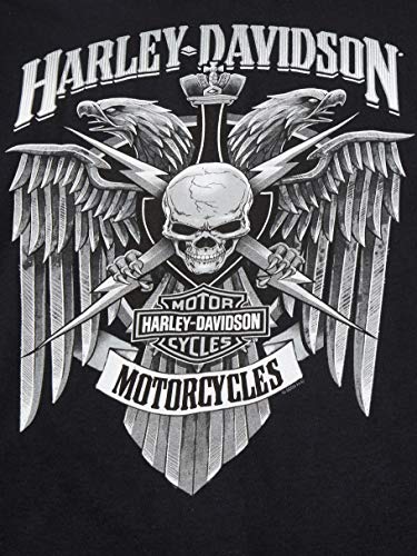 Harley-Davidson Men's Skull Lightning Crest Graphic Long Sleeve Shirt, Black2