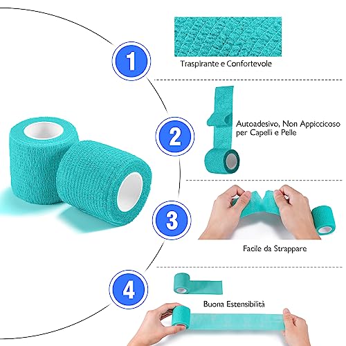 Annhua 24 Rotoli di Benda Elastica, Benda Adesiva