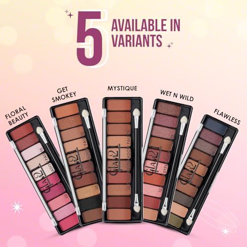 Image of Glam21 Mystique 10 Color Eyeshadow Palette |Long-Lasting | Smudge Free | Long Wearing And Easily Blendable Eye Makeup Palette Matte, Shimmery And Metallic Finish