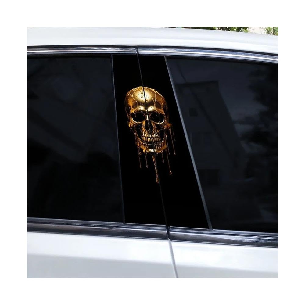 Bertdcx C Flame Skull Ar B-Pillar Waterproof Vinyl Over Scratch Ar Sticker Auto Parts(C)