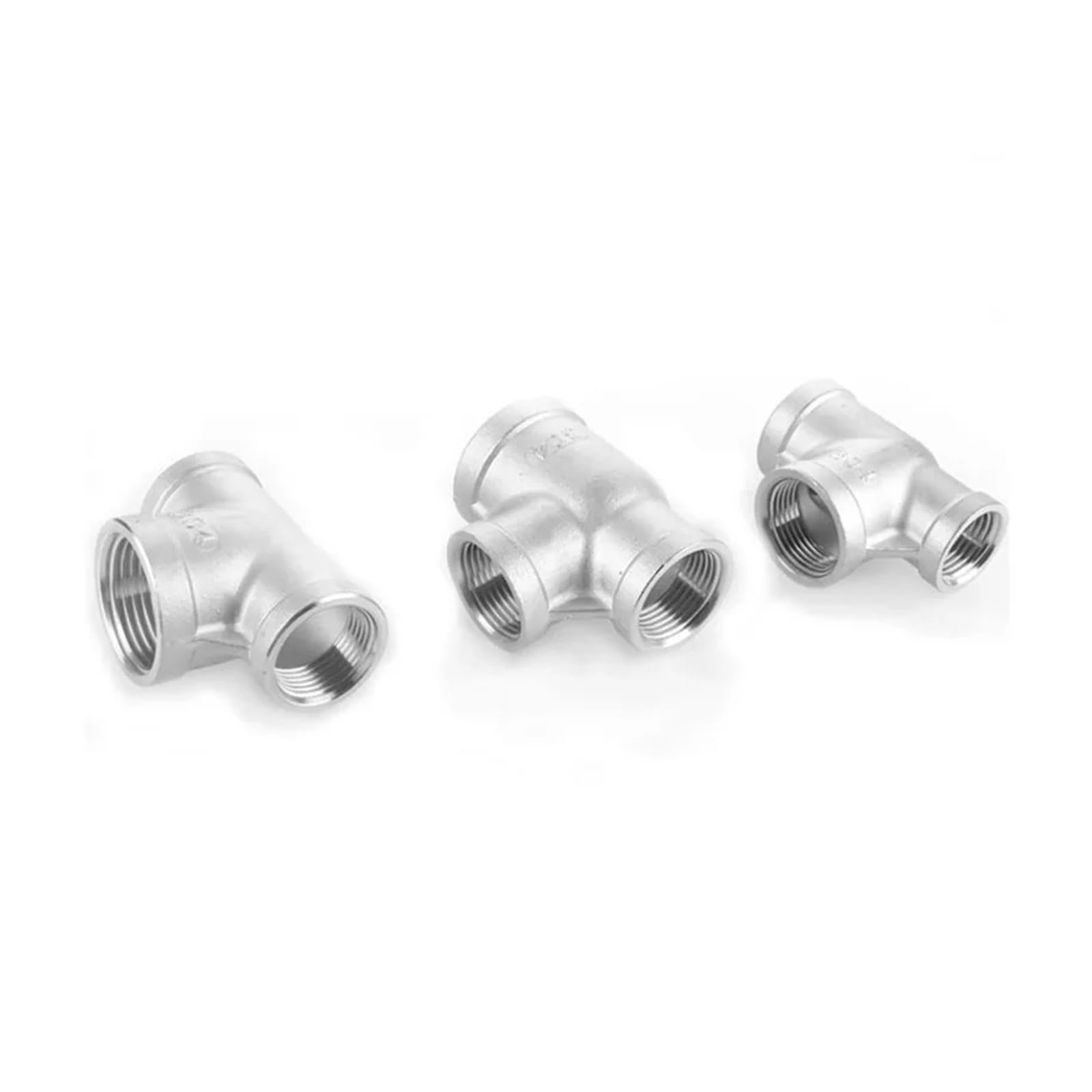 1/2 "3/4" 1 "1-1/4" 1-1/2 "adaptador acoplador de conector reductor de ajuste de tubería de acero inoxidable de tres vías en T de hilo femenino de 304"(2-2.5-2)