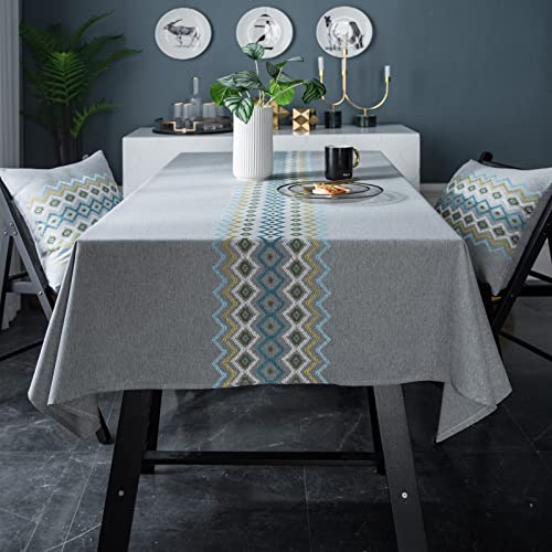 Nappe résistante à la chaleur et imperméable en faux lin gris pour buffet